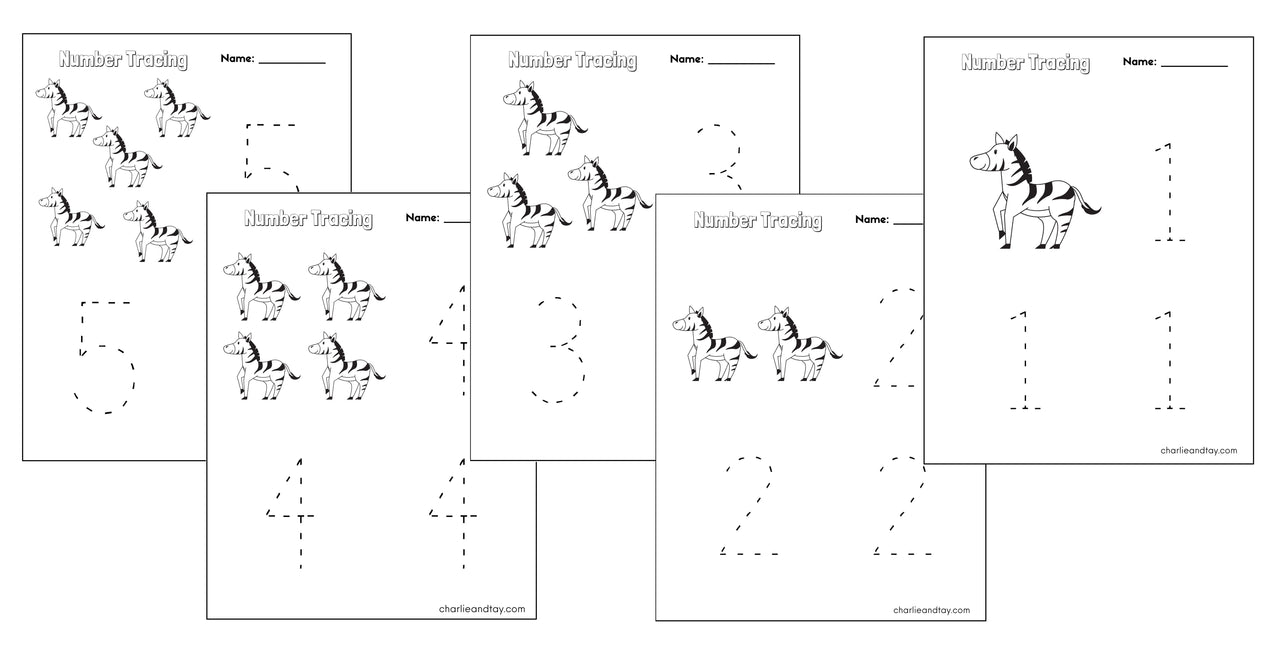 Numbers 1-5 Trace Printables!